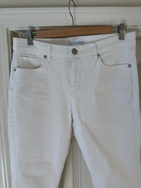 LOFT womens Slim Straight White Jeans